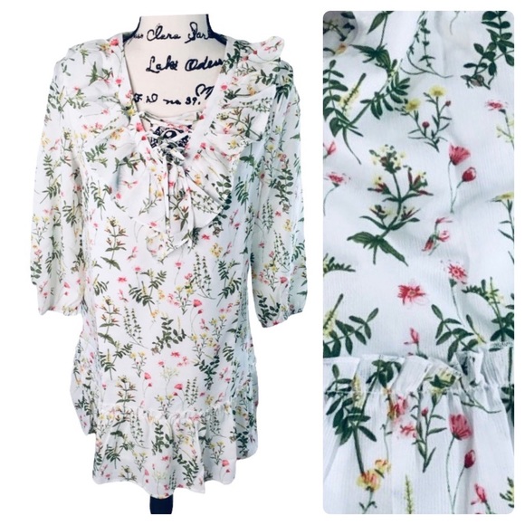 Nordstrom/After Market| Boho Floral Print Babydoll Dress | S NEW - Picture 6 of 10